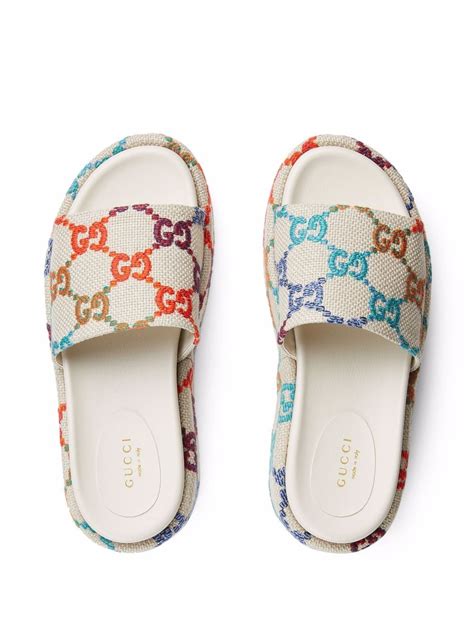 multi color gucci slides|Gucci slides outlet.